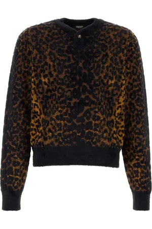VERSACE Leopard-jacquard sweater
