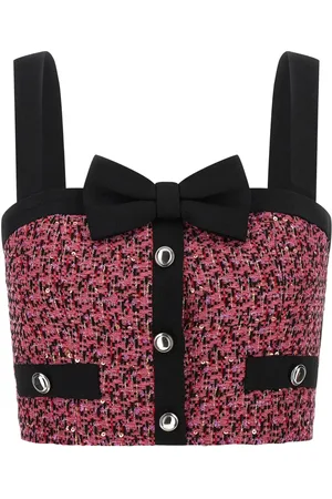 Alessandra Rich Sequin-embellished tweed top