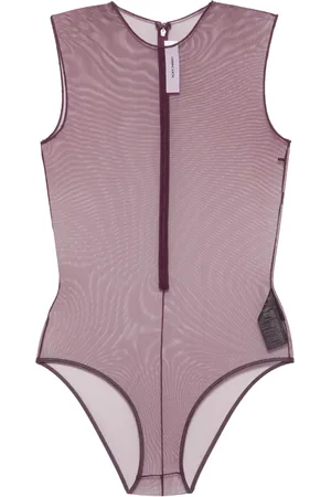 ALEX PERRY Crew-neck mesh bodysuit