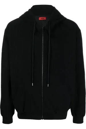 424 FAIRFAX Textured logo-embroidered hoodie