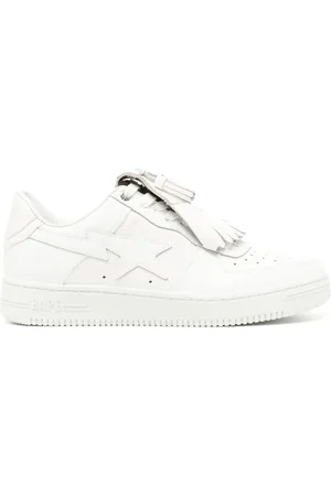 A Bathing Ape Quilt tassel leather sneakers