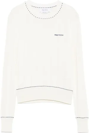 Alexander McQueen Logo-embroidered ribbed-knit top