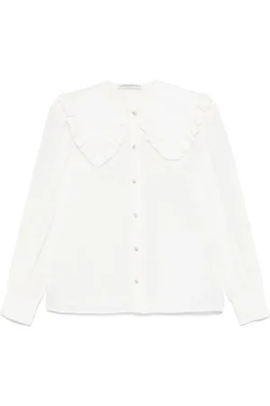 Alessandra Rich Peter Pan-collar silk blouse