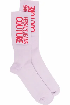 VERSACE Logo-print knitted socks