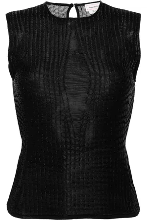 Alexander McQueen Metallic-threading knitted tank top