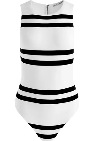 ALICE+OLIVIA Rothy striped-pattern sleeveless bodysuit