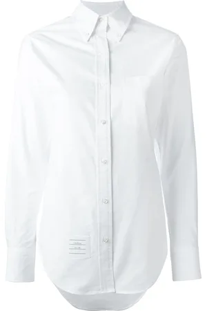 Thom Browne Classic Long Sleeve Button Down Point Collar Shirt In Oxford