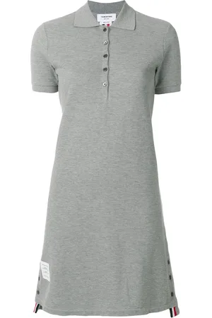 Thom Browne Striped Cotton Pique Polo Dress