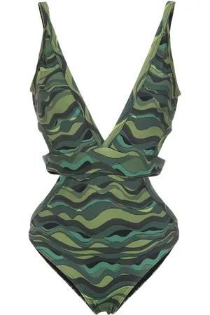 AMIR SLAMA Wave print swimsuit