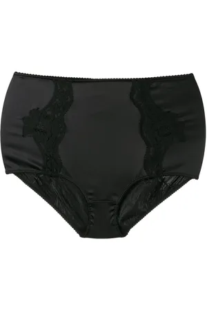 Dolce & Gabbana High-waisted lace-detail satin briefs