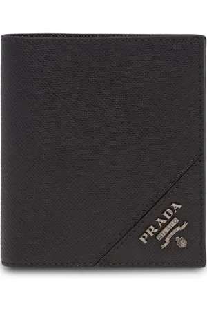 Prada Nero Saffiano Money Clip Wallet, Designer Brand