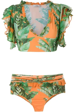 AMIR SLAMA Printed crop top bikini set