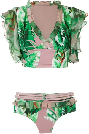 AMIR SLAMA Printed crop top bikini set