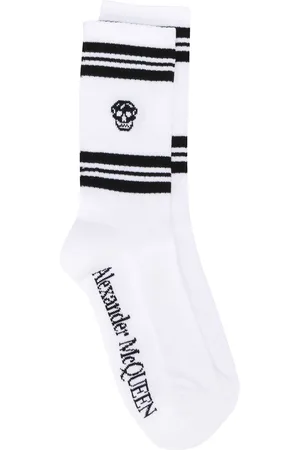 Alexander McQueen Ribbed skull print ankle socks
