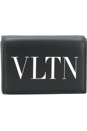 Vltn Wallet With Neck Strap for Man in Black/white