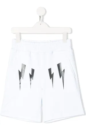 Neil Barrett Lightning bolt logo track shorts