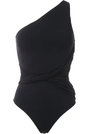 Brigitte Alessandra draped swimsuit