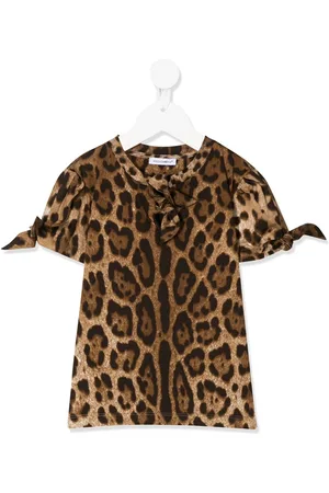 Dolce & Gabbana Leopard-print tie-detail T-shirt