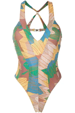 AMIR SLAMA Metallic stitching swimsuit
