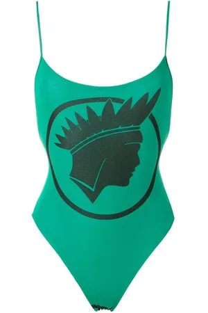 AMIR SLAMA ??ndio print high cut leg swimsuit