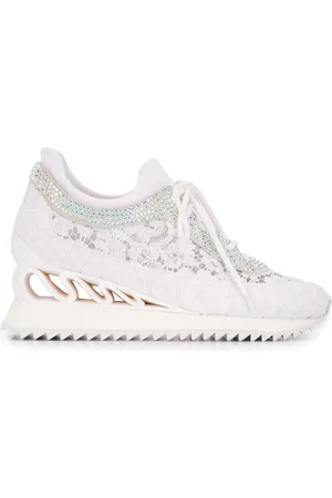 LE SILLA Embellished lace detail sneakers