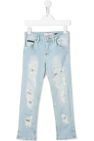 Philipp Plein Distressed straight-leg jeans