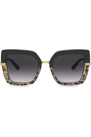 Dolce & Gabbana Half Print oversized square-frame sunglasses