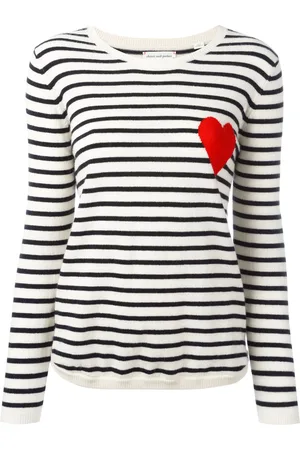 Chinti & Parker Breton stripe heart jumper