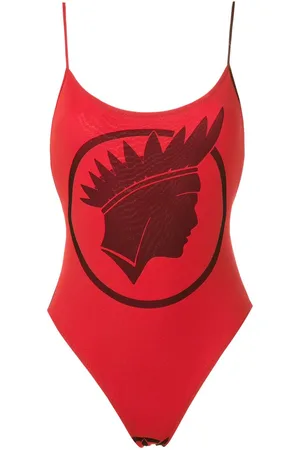 AMIR SLAMA ??ndio print high cut leg swimsuit