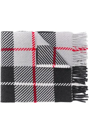 MACKINTOSH Fringed tartan scarf