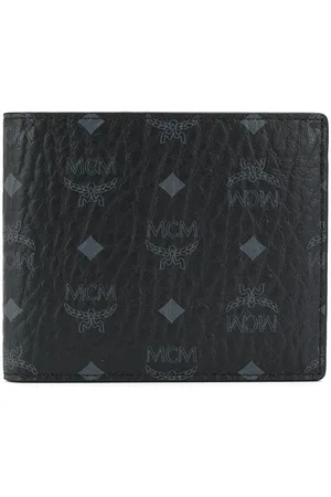 MCM Logo-Print Bifold Wallet - Black for Men