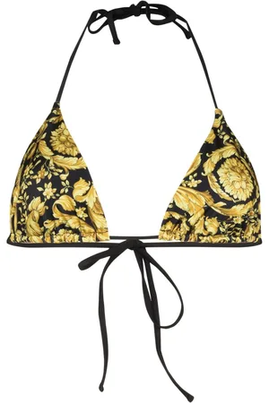Printed balconette bikini top in multicoloured - Versace
