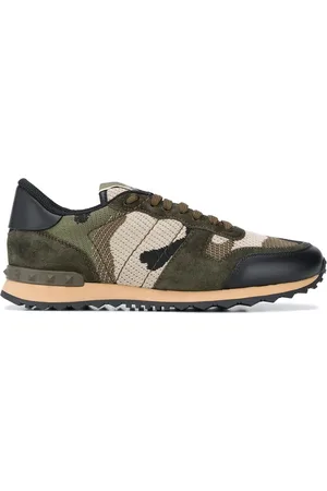 VALENTINO GARAVANI Rockrunner camouflage-print mesh sneakers