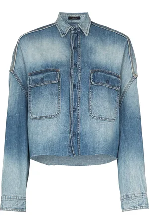 R13 Cropped denim shirt