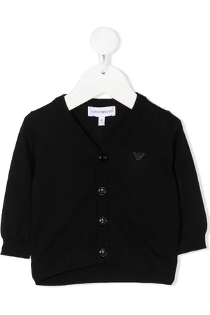 Emporio Armani Raised logo rib-trimmed cardigan