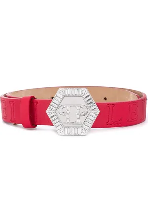 Philipp Plein Hexagonal logo plaque belt