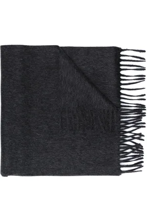 Saint Laurent Logo patch fringed scarf