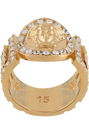 La Medusa crystal-embellished ring in gold - Versace