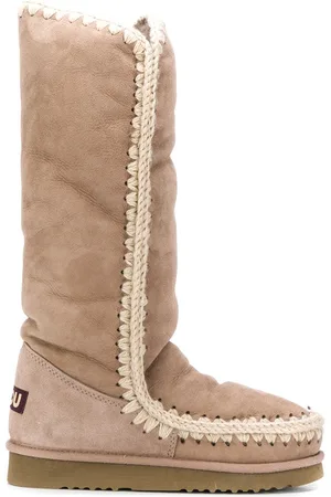 Mou Woven detail padded boots