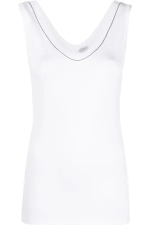 Brunello Cucinelli Crystal-detail vest top