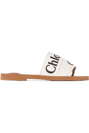 Chloé Woody logo strap slides