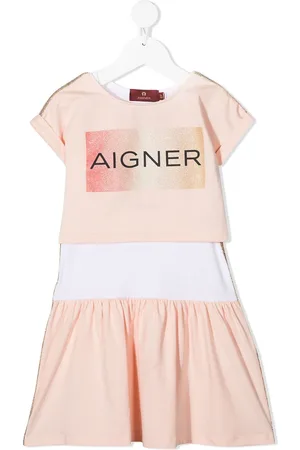 Aigner Kids logo-print cotton shirt - White
