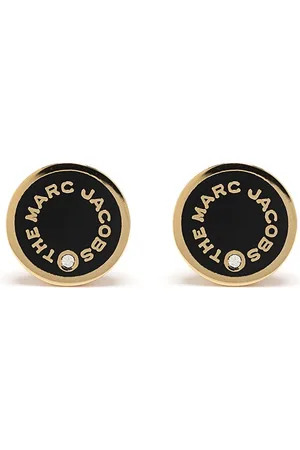 Marc Jacobs Gold & Black 'The Medallion' Stud Earrings