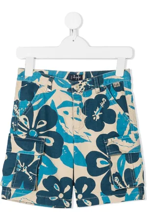Il gufo Mid-rise floral print cargo shorts
