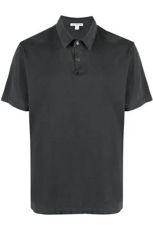 James Perse Sueded-jersey polo shirt