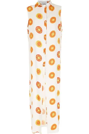 AMIR SLAMA Print Sol long beach dress