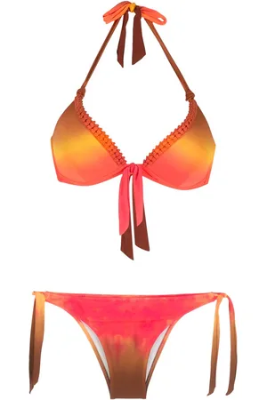 AMIR SLAMA Tie Dye bow-detai bikini set