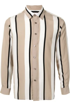 Ports V Vertical stripe print shirt