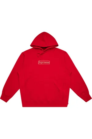 Supreme Cropped Logos Hooded Sweatshirt Red Men's - SS21 - US