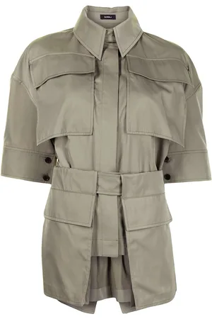 GOEN.J Belted cotton-blend twill shirt